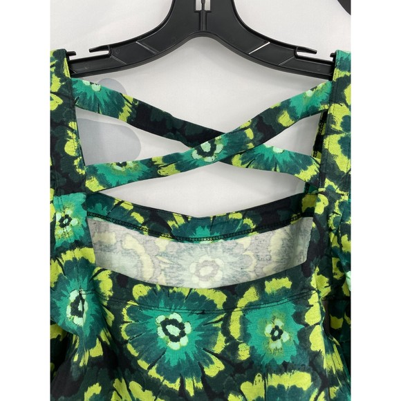 Free People Revolve NWT Give Me More Top Strappy Back Black Combo Green Sm New - Picture 5 of 11